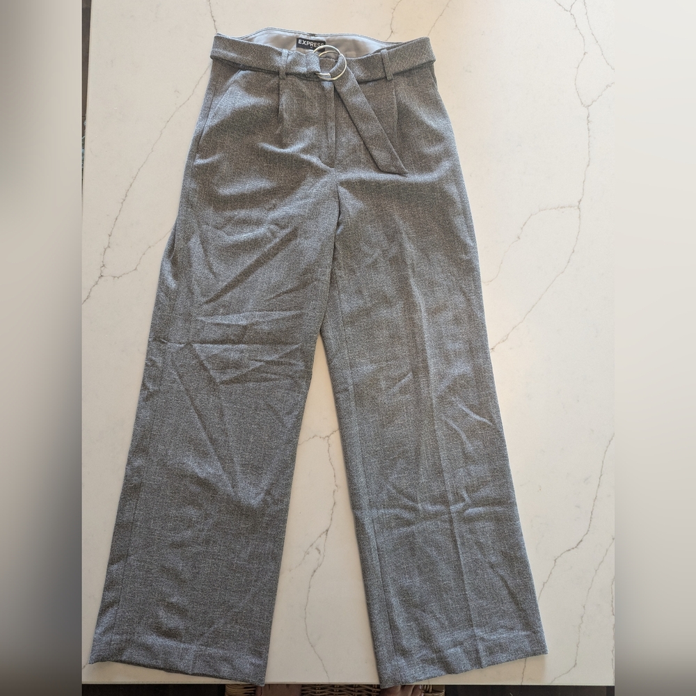 Gray Wide-Leg Trousers